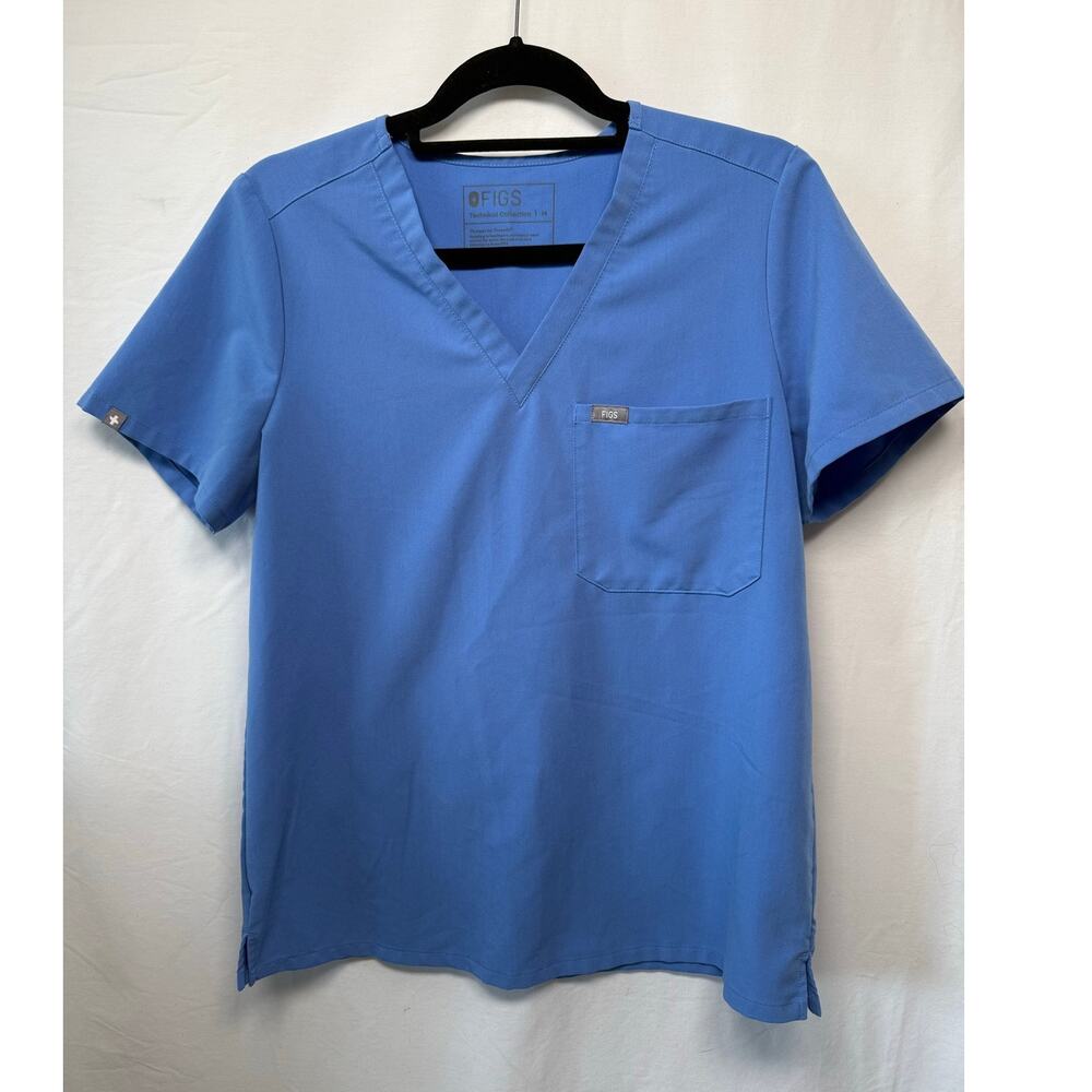 Figs Technical Collection Catarina Scrub Top, Blue, Size Medium